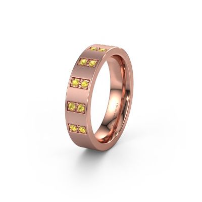 Wedding ring WH2013L 585 rose gold yellow sapphire ±0.20x0.08 in