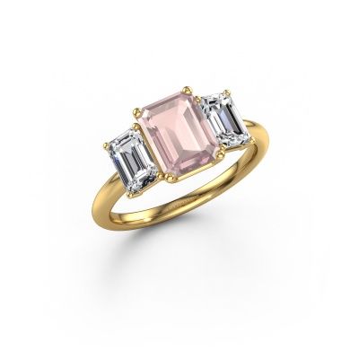 Engagement ring Sandra 585 gold morganite champagne 8x6 mm