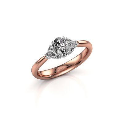 Verlovingsring Aleida OVL 1 585 rosé goud diamant 0.53 crt