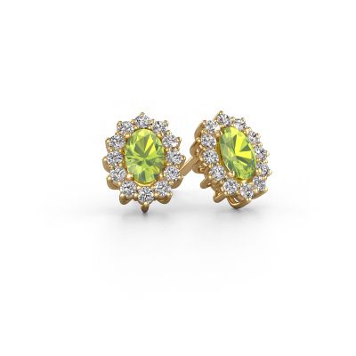 Boucles d'oreilles Margien 585 or jaune péridot 6x4 mm
