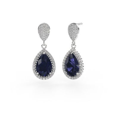 Drop earrings Tilly per 2 585 white gold sapphire 12x8 mm