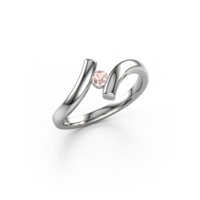 Ring Amy 585 white gold morganite champagne 4 mm