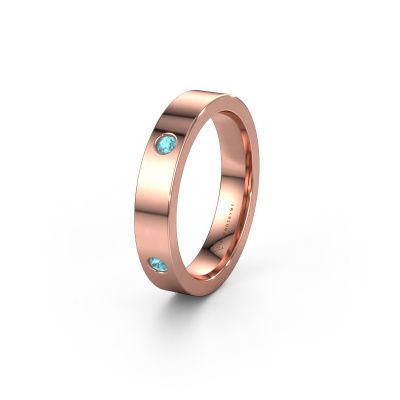 Wedding ring WH0104L14BP 585 rose gold blue topaz 2.2 mm ±4x2 mm
