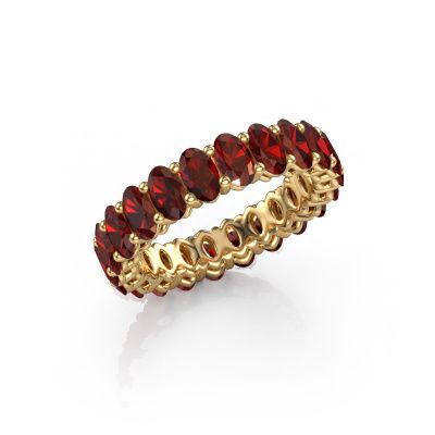 Stackable ring Heddy OVL 3x5 585 gold garnet 5x3 mm