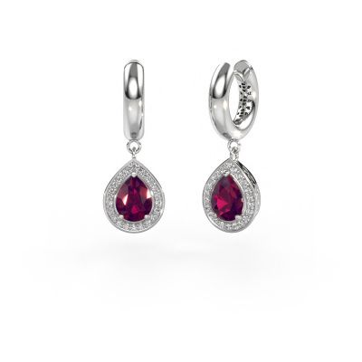 Drop earrings Barbar 1 585 white gold rhodolite 7x5 mm