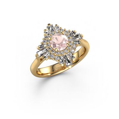 Engagement ring Thalia 585 gold morganite champagne 5.4 mm