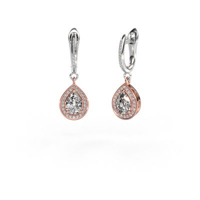 Pendants d'oreilles Ginger 2 585 or rose zircone 7x5 mm