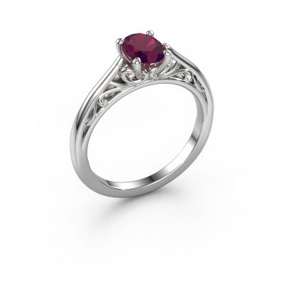 Engagement ring Shannon ovl 585 white gold rhodolite 7x5 mm