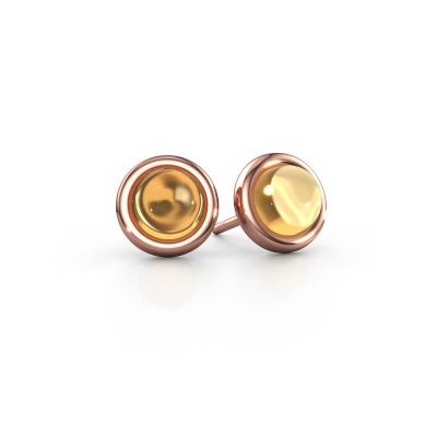 Stud earrings Jodi 585 rose gold citrin 4,5 mm