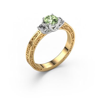 Engagement ring Betty 1 585 gold green lab grown diamond 5 mm