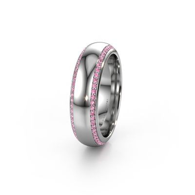Wedding ring WH6132L36C 950 platinum pink sapphire ±6x2.2 mm