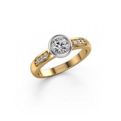 Bague de fiançailles Lieke 585 or jaune diamant synthétique 0.49 crt