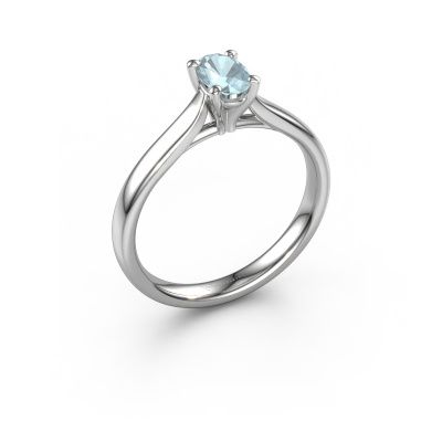 Engagement ring Mignon ovl 1 950 platinum aquamarine 8x6 mm