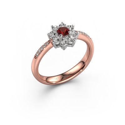 Engagement ring Camille 2 585 rose gold garnet 3.4 mm