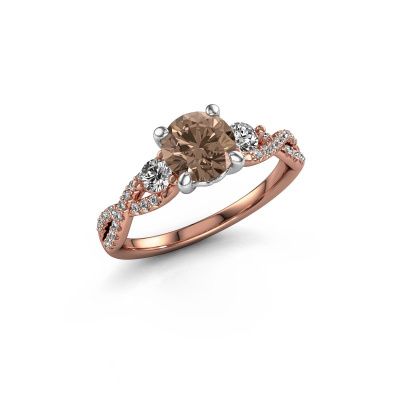 Verlovingsring Marilou RND 585 rosé goud bruine diamant 1.360 crt