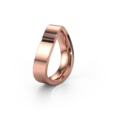 Trouwring WH2046LP 585 rosé goud zwarte diamant ±5x2.2 mm