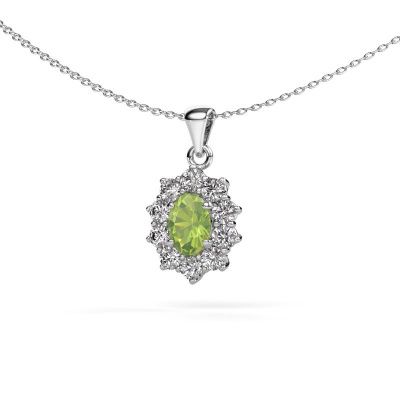 Anhänger Leesa 585 Weißgold Peridot 7x5 mm