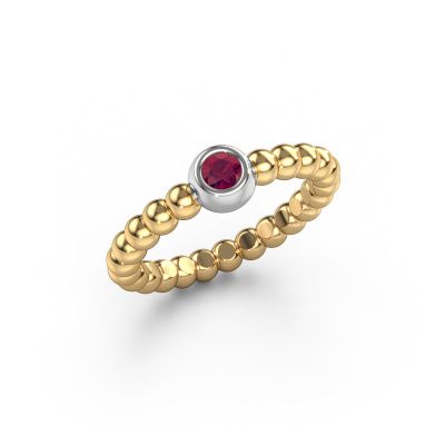 Stackable ring Dini 585 gold rhodolite 3 mm