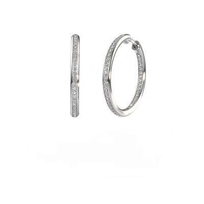 Hoop earrings Sina 20mm 585 white gold lab-grown diamond 0.536 crt