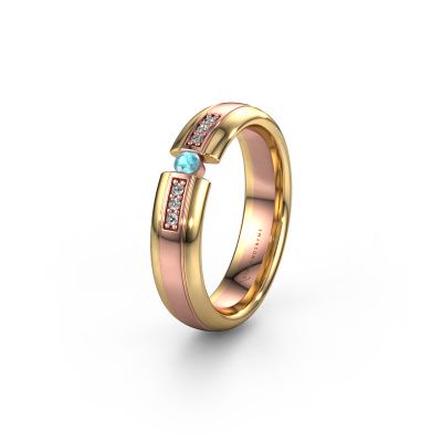 Wedding ring WH2128L26C 585 rose gold blue topaz ±0.20x0.08 in