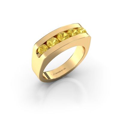 Heren ring Richard 585 goud gele saffier 4 mm