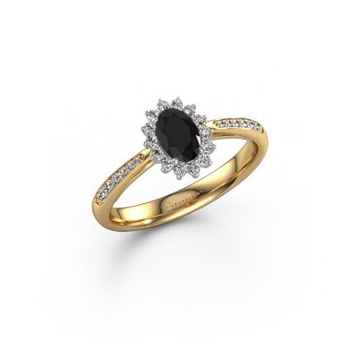 Engagement ring Tilly ovl 2 585 gold black diamond 1.05 crt