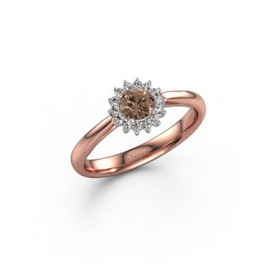 Verlobungsring Tilly RND 1 585 Roségold Braun Diamant 0.30 crt