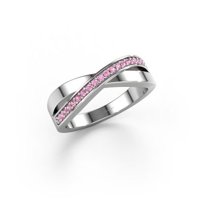 Ring Kaley 585 white gold pink sapphire 1.2 mm