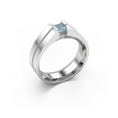 Men's ring Stefan 950 platinum aquamarine 4.5 mm