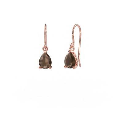 Drop earrings Laurie PER 1 585 rose gold smokey quartz 8x6 mm