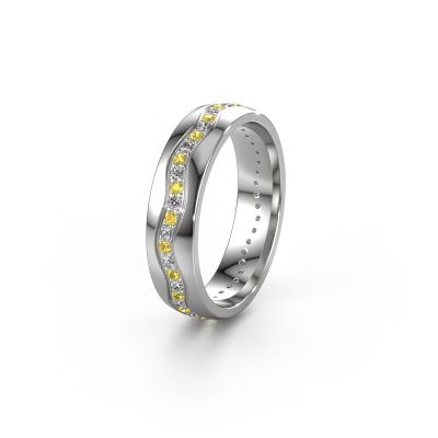 Wedding ring WH0803L25AP 950 platinum yellow sapphire ±0.20x0.07 in