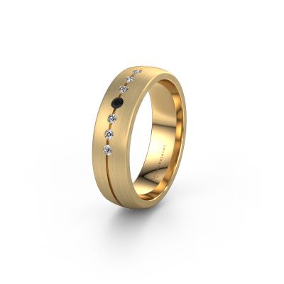 Wedding ring WH0162L25A 585 gold black diamond ±0.22x0.07 in
