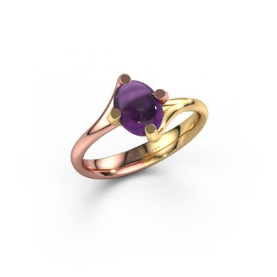 Ring Nora 585 Roségold Amethyst 8x6 mm