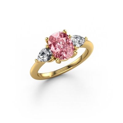 Engagement ring Chanou CSH 585 gold pink lab grown diamond 8.7x6.6 mm