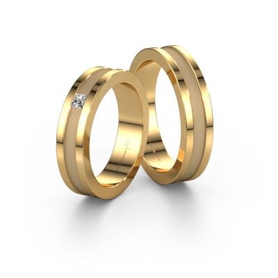 Eheringe set WH2001LM15B ±5x2 mm 14 Karat Gold Diamant 0.10 crt