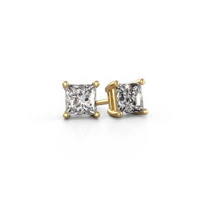 Stud earrings Sam square 585 gold diamond 1.00 crt