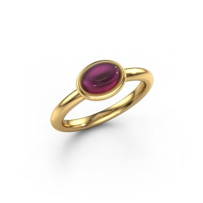 Ring Blossom OVL 585 gold rhodolite 7x5 mm