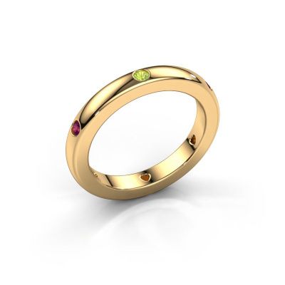 Stackable ring Charla 585 gold peridot 2 mm