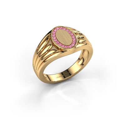 Pinkring Marinus 585 goud roze saffier 1.2 mm