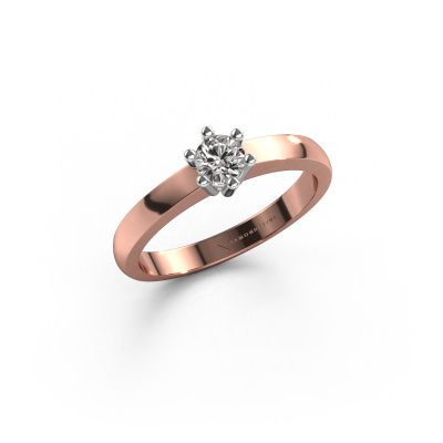 Bague de fiançailles Luna 1 585 or rose diamant synthétique 0.055 crt