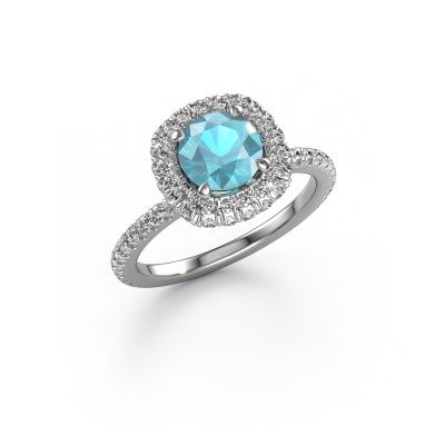 Engagement ring Talitha RND 585 white gold blue topaz 6.5 mm