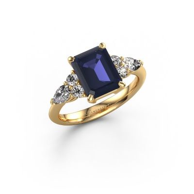 Verlobungsring Melani EME 585 Gold Saphir 9x7 mm