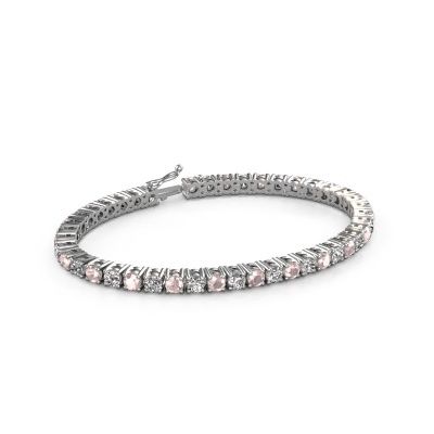 Tennis bracelet Karin 4 mm 585 white gold morganite champagne 4 mm
