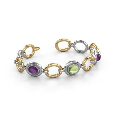 Link bracelet Maxima 3 585 white gold amethyst 9x7 mm