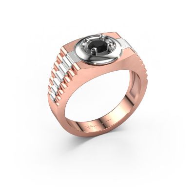 Men's ring Edward 585 rose gold black diamond 0.48 crt
