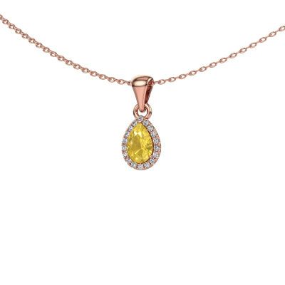 Pendant Seline per 585 rose gold yellow sapphire 6x4 mm
