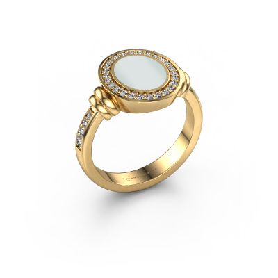 Signet ring Servie 1 585 gold green sardonyx 10x8 mm