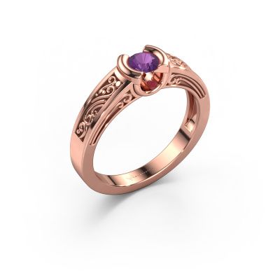 Engagement ring Elena 585 rose gold amethyst 4 mm