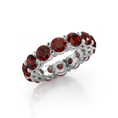 Stackable ring Michelle full 4.7 585 white gold garnet 4.7 mm