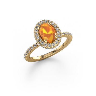 Engagement ring Talitha OVL 585 gold citrin 7x5 mm